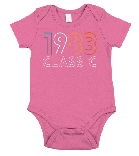 40 Years Vintage 1983 Retro 40th Birthday Short Sleeve Baby One-Piece
