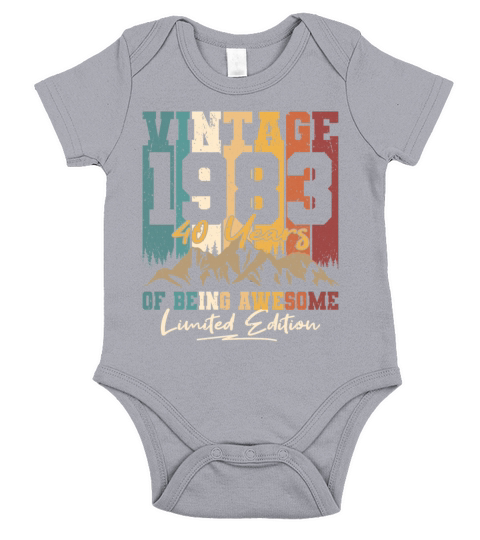 40th birthday vintage 1983 born in 1983 Short Sleeve Baby One-Piece