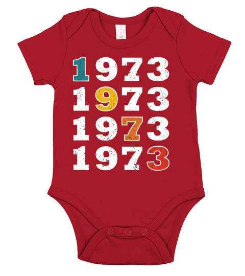 50th birthday vintage 1973 retro vintage style Short Sleeve Baby One-Piece