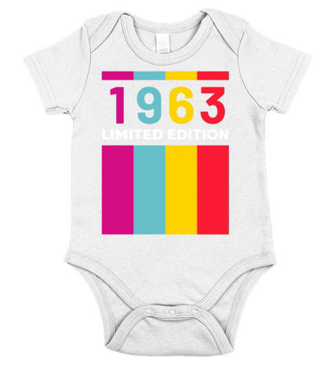 60 Years Vintage 1963 Retro 60th Birthday Short Sleeve Baby One-Piece