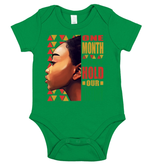 Afro Melanin One Month Cant Hold our History Short Sleeve Baby One-Piece