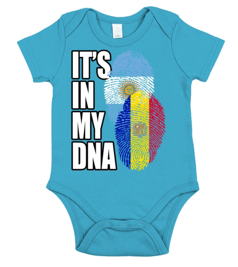 Andorran And Argentinian Mix Heritage DNA Flag Short Sleeve Baby One-Piece