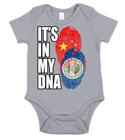 Belizean And Chinese Mix Heritage DNA Flag Short Sleeve Baby One-Piece