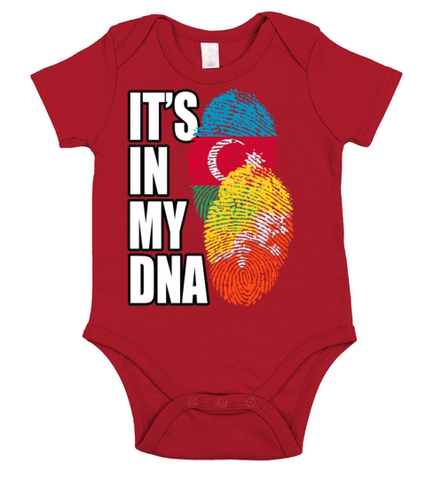 Bhutanese And Azerbaijani Mix Heritage DNA Flag Short Sleeve Baby One-Piece