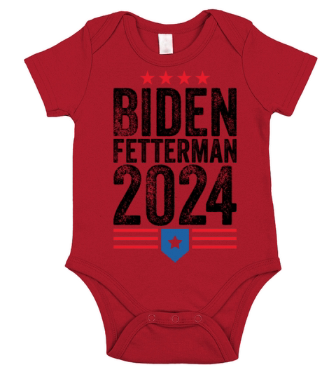 Biden Fetterman 2024 Vintage Short Sleeve Baby One-Piece