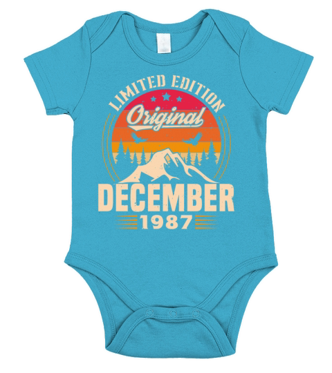 Birthday Gift December 1987 Vintage Retro Short Sleeve Baby One-Piece