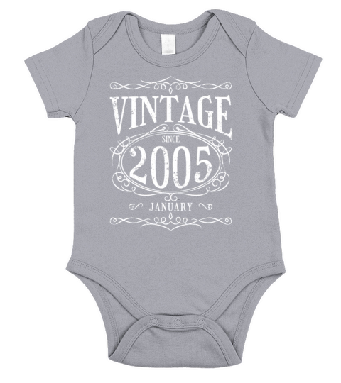 Birthday - Vintage since January 2005 Short Sleeve Baby One-Piece