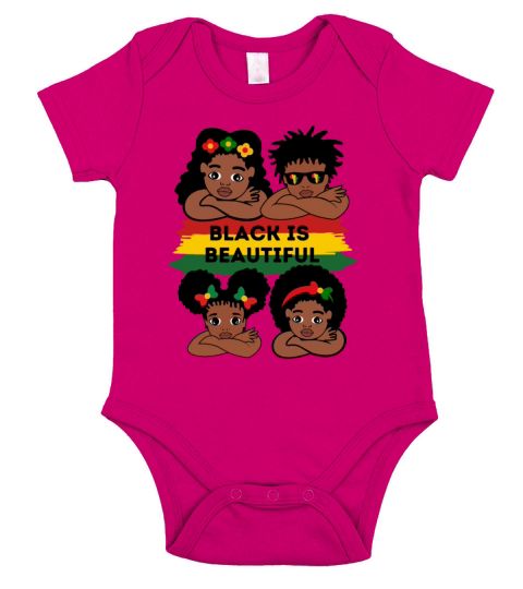 Black History Month African American Afro Girls Short Sleeve Baby One-Piece