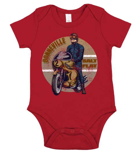 Bonneville Salt Flats Vintage Retro Motorcycle Short Sleeve Baby One-Piece