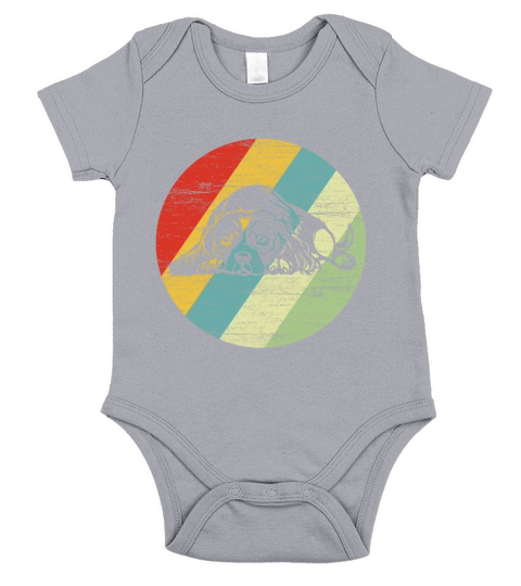 Cavalier King Charles Spaniel Retro Dog Gift Short Sleeve Baby One-Piece
