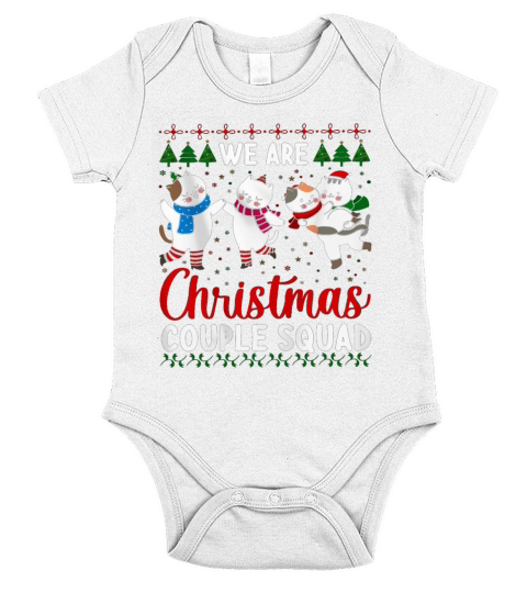 christmas couple squad Short Sleeve Baby One-Piece