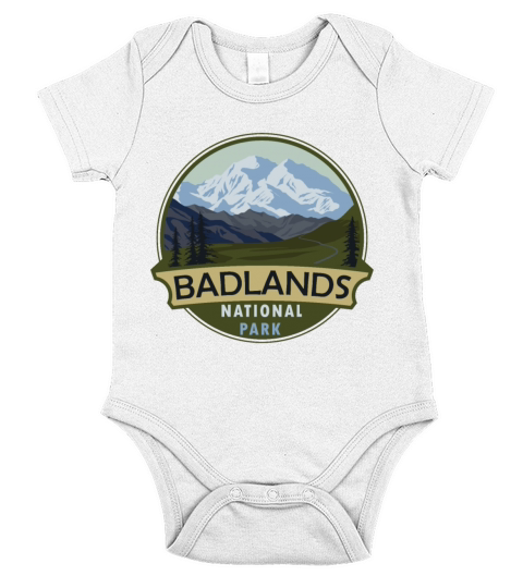Cool Vintage Retro Badlands National Park Mountain Short Sleeve Baby One-Piece