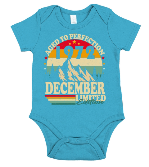December 1972 Vintage Retro Birthday Short Sleeve Baby One-Piece