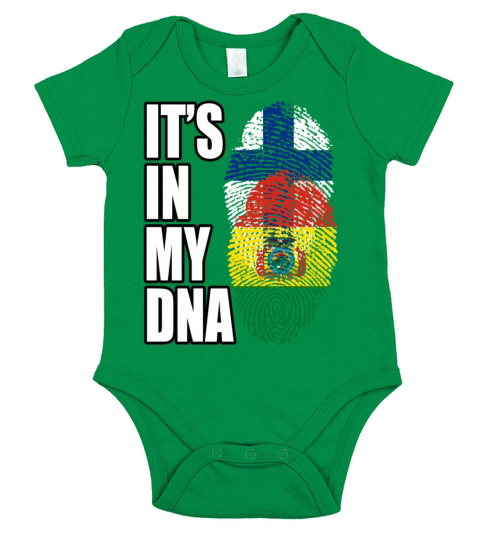 Finland And Bolivian Mix Heritage DNA Flag Short Sleeve Baby One-Piece