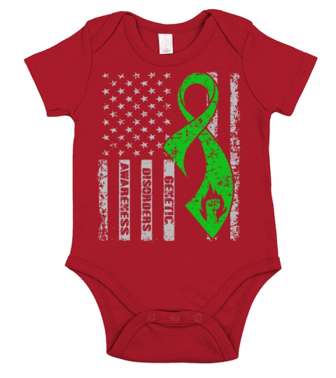 Genetic Disorders Awareness American Flag Short Sleeve Baby One-Piece