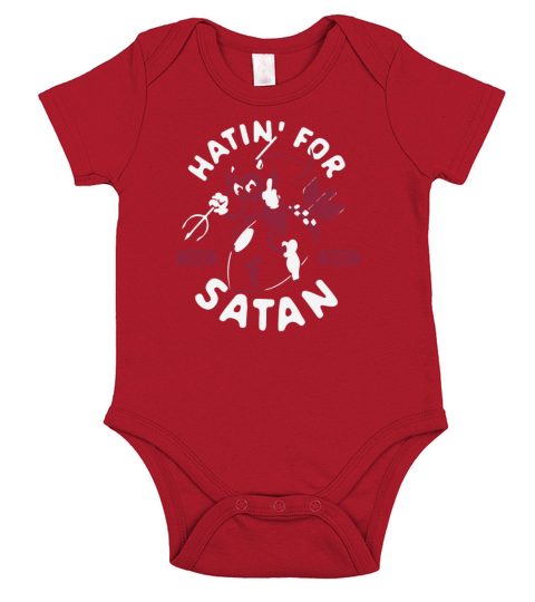 Hatin For Satan F Bomb Vintage Cartoon Red Devil Short Sleeve Baby One-Piece