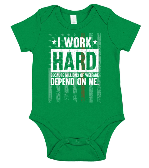 I Work Hard Red Line American Flag Firefighter Short Sleeve Baby One-Piece