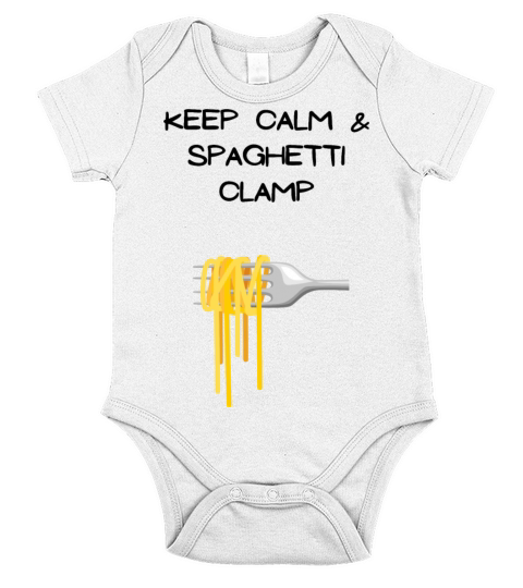 Keep calm spaghetti clamp Short Sleeve Baby One-Piece