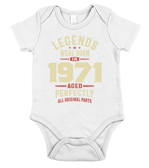 Legends Were Born in 1971 52nd Birthday Short Sleeve Baby One-Piece