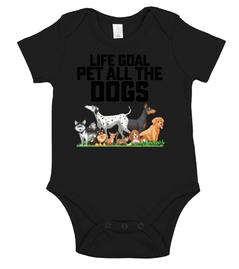 Life Goal Pet All The Dogs Short Sleeve Baby One-Piece