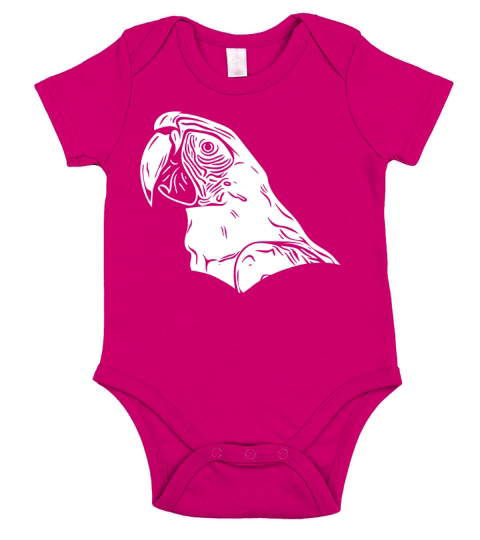 Parrot Vintage Portrait Bird Drawing Short Sleeve Baby One-Piece