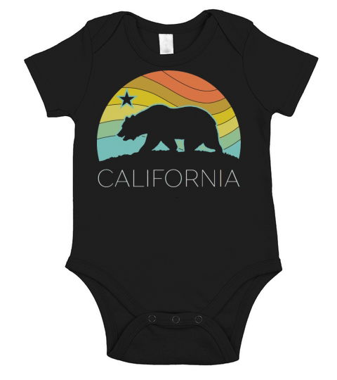 Retro California Bear Vintage Beach Cali Pride Short Sleeve Baby One-Piece