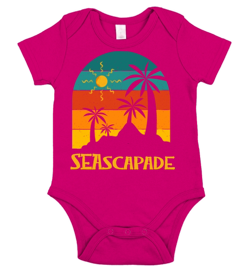 Seascapade Summer Trip Tropical Travel Beach Short Sleeve Baby One-Piece