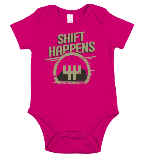 Shift Happens Race Car Sportscar Racing Tuner Gift Short Sleeve Baby One-Piece