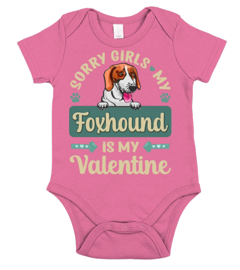 Sorry Girls My Foxhound Is My Valentine Short Sleeve Baby One-Piece