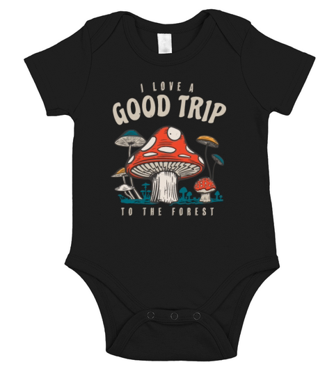 Trippy Mushrooms Cottagecore Aesthetic Short Sleeve Baby One-Piece