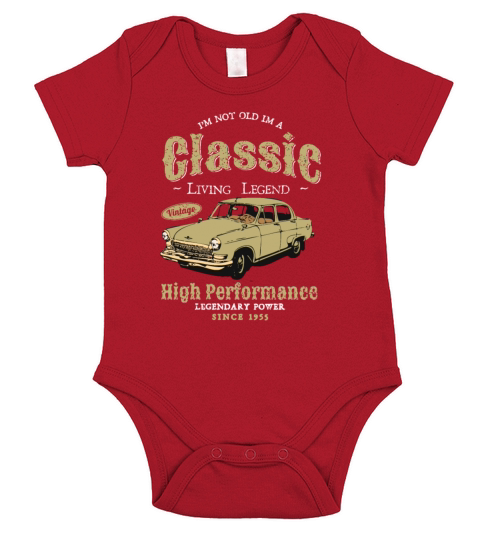 Vintage 1955 Birthday Classic Car for Legends Born Short Sleeve Baby One-Piece