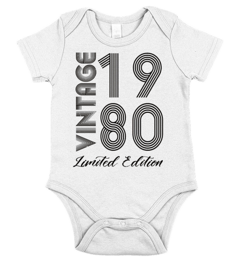 Vintage 1980 Vintage Birthday Retro Vintage Short Sleeve Baby One-Piece