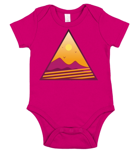 vintage abstract sunset triangle Short Sleeve Baby One-Piece