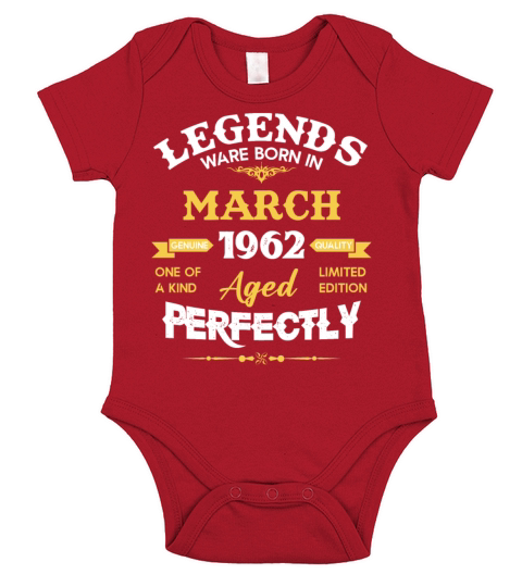 Vintage Aged To Perfection March 1962 Short Sleeve Baby One-Piece