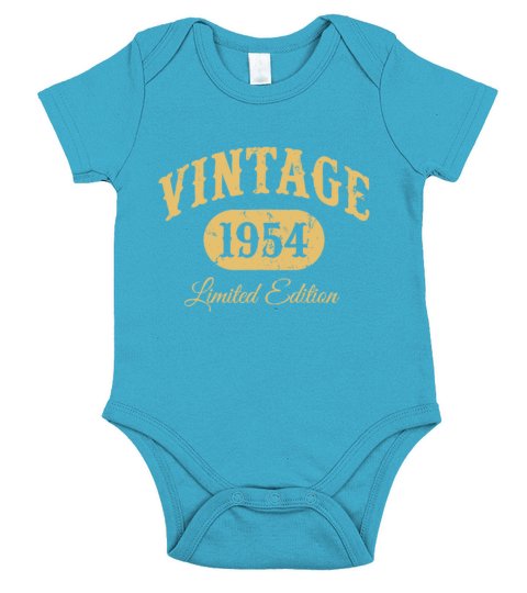 Vintage Born In 1954 Limited Edition Birthday Short Sleeve Baby One-Piece
