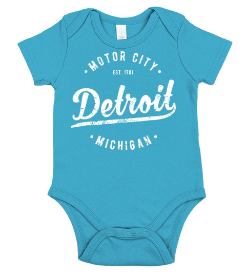 Vintage Detroit Motor City Souvenir Merch Retro Short Sleeve Baby One-Piece
