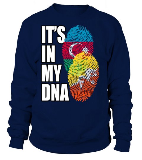 Bhutanese And Azerbaijani Mix Heritage DNA Flag Sweatshirt Unisex