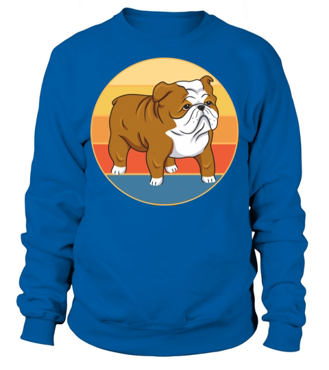 Bulldog Dog Breed Vintage Retro Sunset Sweatshirt Unisex