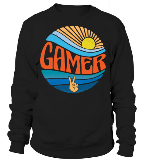 Gamer Shirt Vintage Sunset Gamer Groovy Tie Dye Sweatshirt Unisex