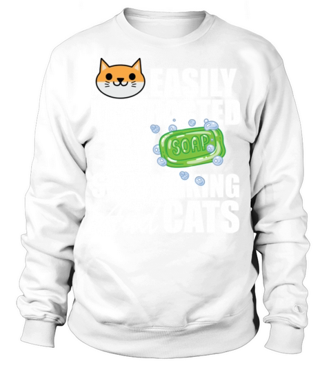 Soap Maker Easily Distracted By Soapmaking And Cat Sweatshirt Unisex