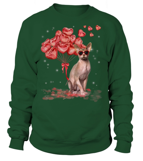 Sphynx Heart Valentines Day Cat Dad Mom2063 Sweatshirt Unisex