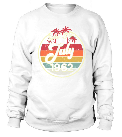 Vintage 80s July 1962 60th Birthday Gift Idea Sweatshirt Unisex