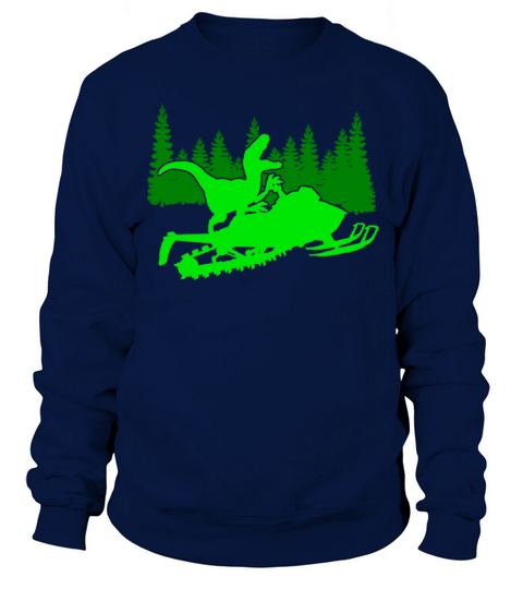 Vintage Snowmobiling Gift Dinosaur Ride Snowmobile Sweatshirt Unisex