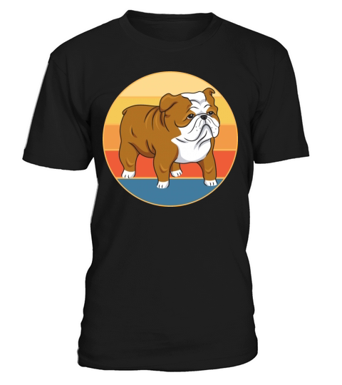 Bulldog Dog Breed Vintage Retro Sunset T-Shirt Unisex