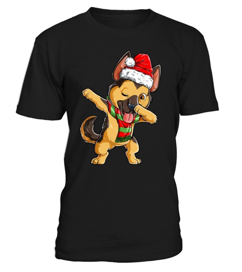 Dabbing German Shepherd Santa Christmas Gifts Kids T-Shirt Unisex