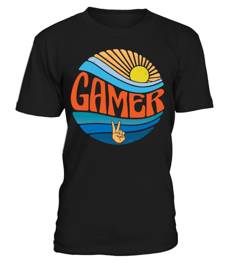 Gamer Shirt Vintage Sunset Gamer Groovy Tie Dye T-Shirt Unisex