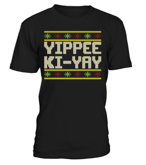 Yippee Ki-Yay Christmas Holiday Cross Stitch T-Shirt Unisex
