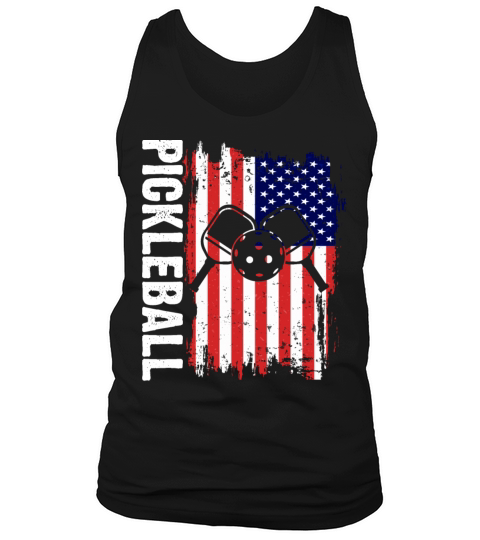 American Flag Pickleball Lover Paddle Tank Top Unisex