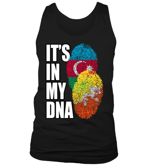Bhutanese And Azerbaijani Mix Heritage DNA Flag Tank Top Unisex