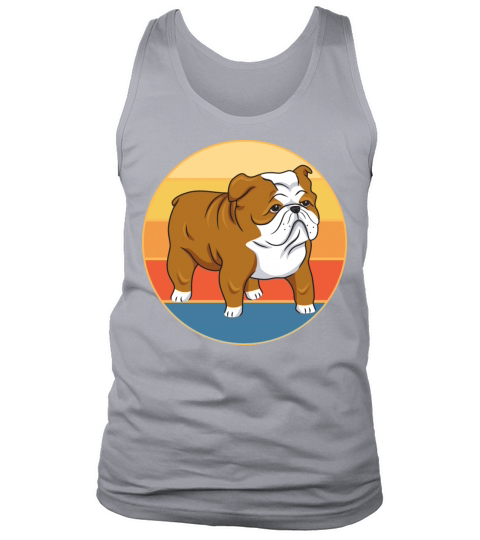 Bulldog Dog Breed Vintage Retro Sunset Tank Top Unisex